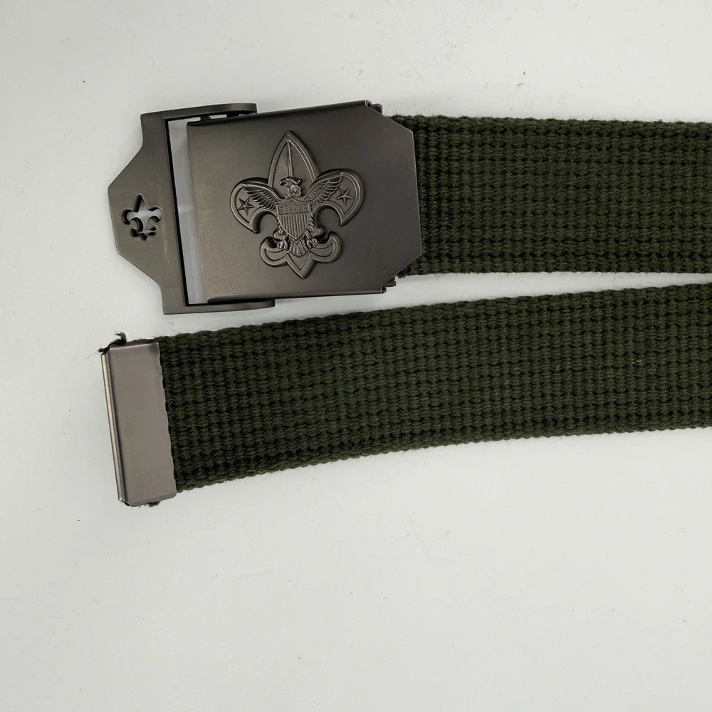 Boy Scouts of America  Green Canvas Webbing Belt Adjustable Metal Buckle 38